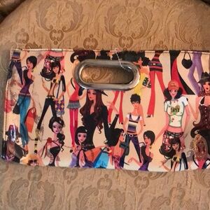 Clutch Bag- Vinyl- New- Fun People Print